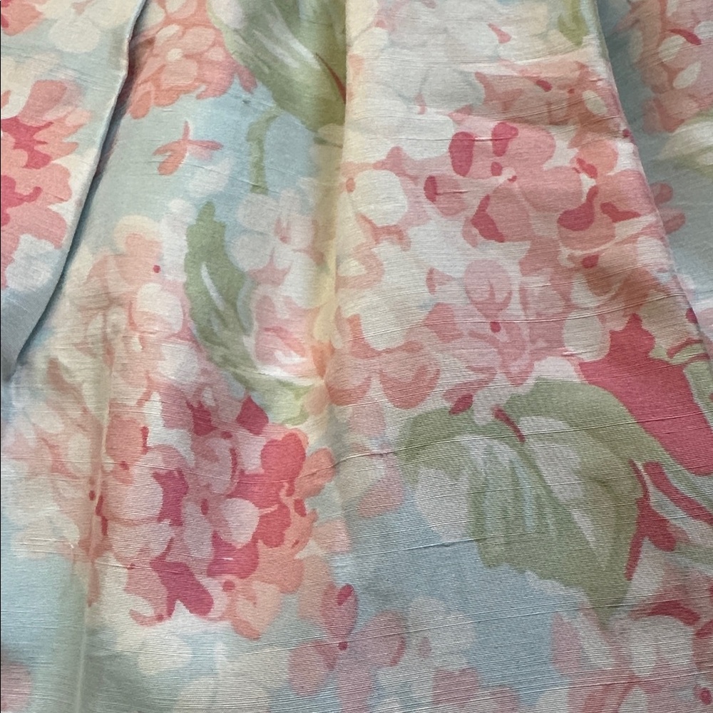 Floral Silk Pink and Blue Kids Dress - Picture 2 of 6